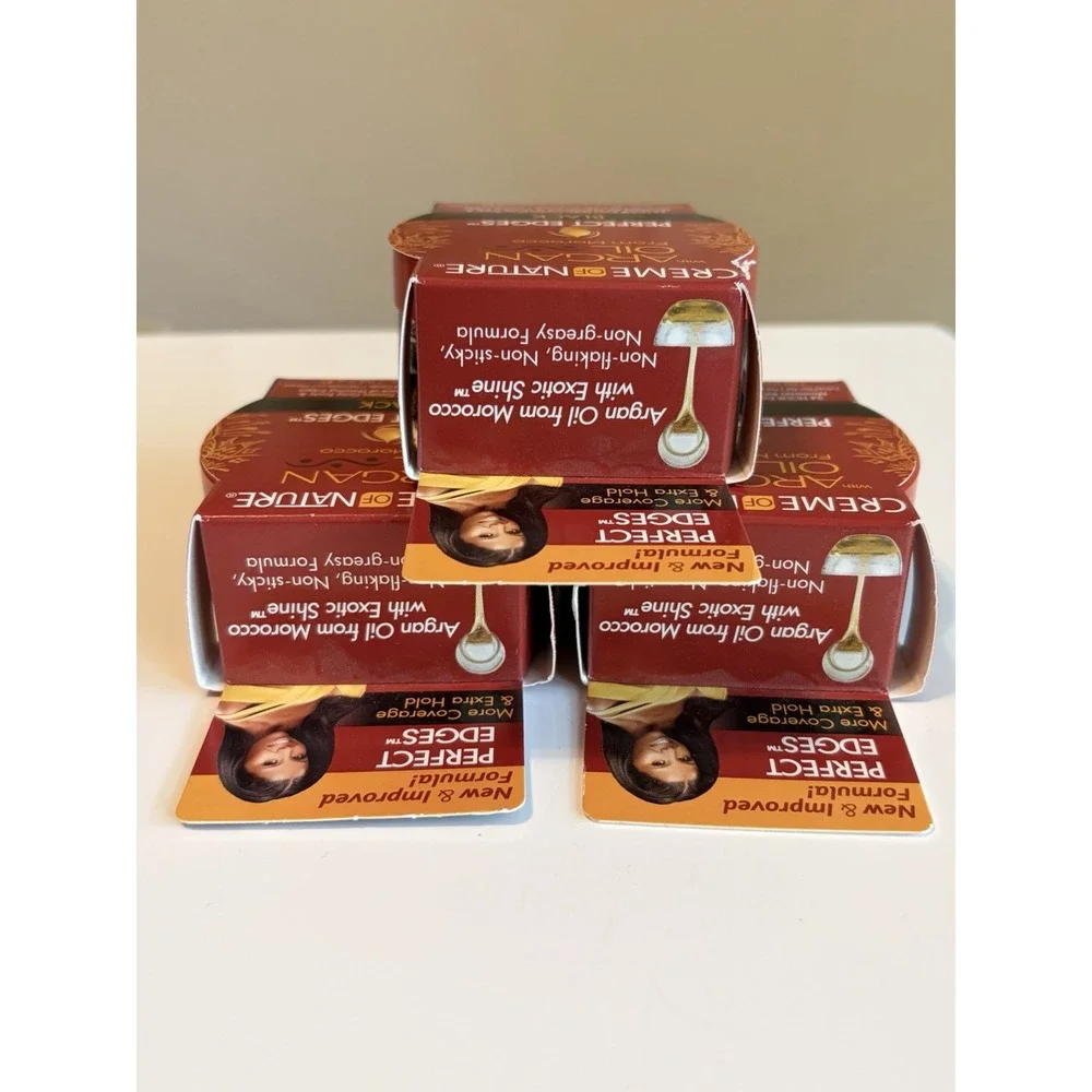 Creme Of Nature Argan Oil Perfect Edges Black Hair Gel 2.25 ounce each (3 Pack)